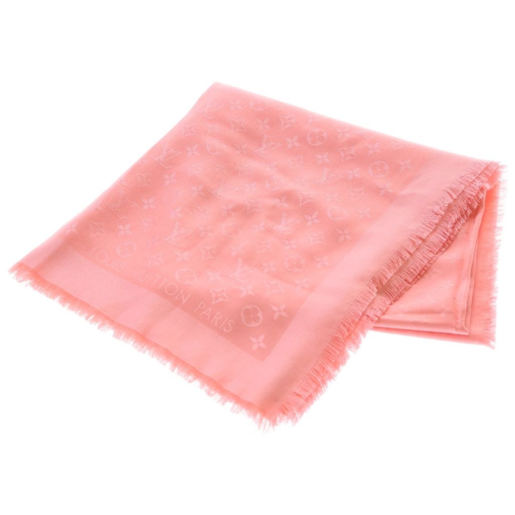 Louis Vuitton Monogram Cashmere Silk Scarf Pink