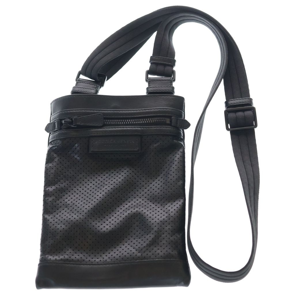 Bottega Veneta Perforated Leather Shoulder Bag Black