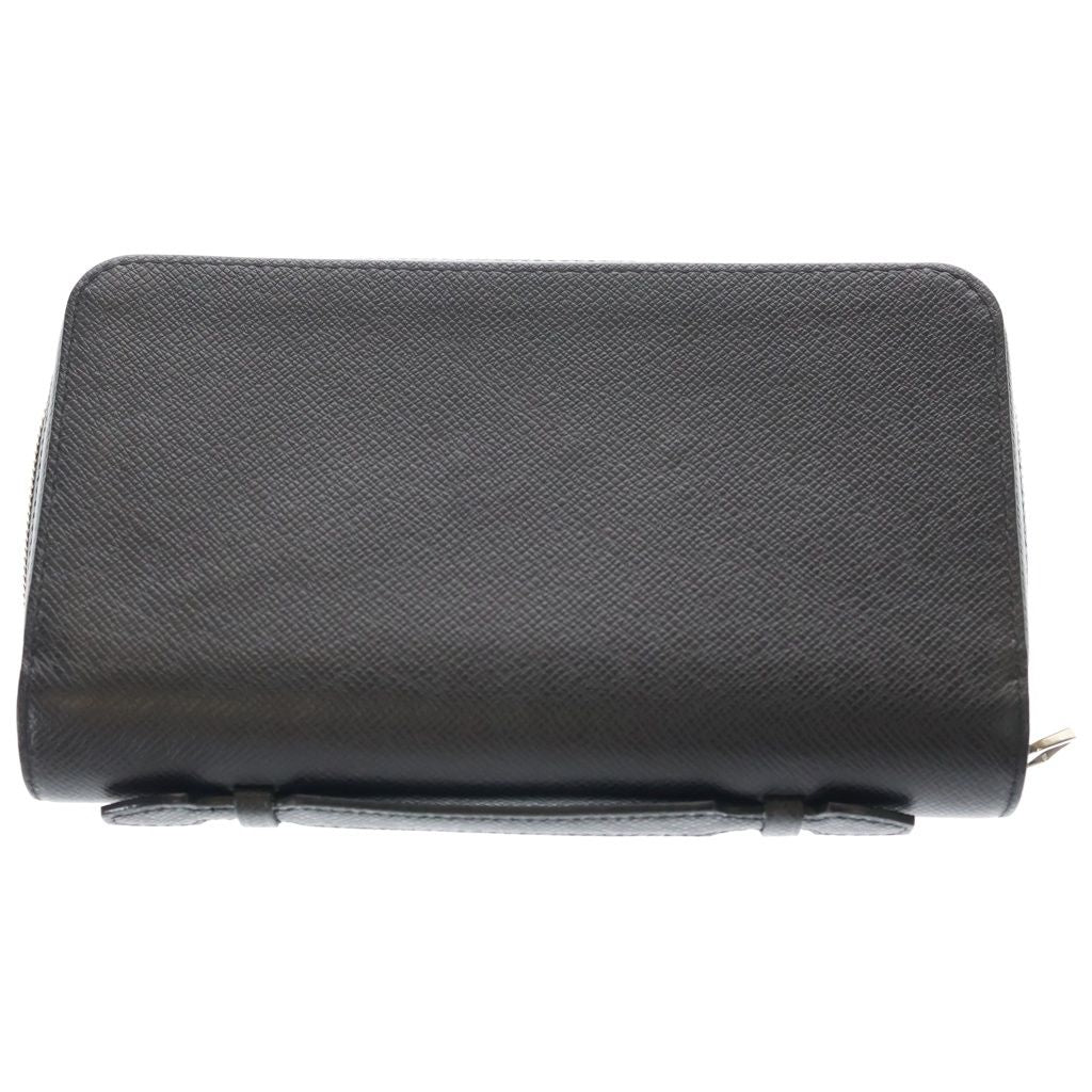 Louis Vuitton Taiga Zippy XL Zip Around Wallet Black Leather Silver — view 2