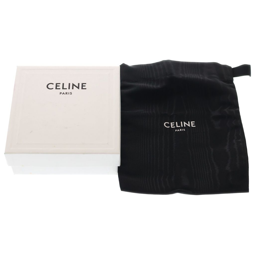 Celine Triomphe Buckle Leather Belt Silver Brown — view 6