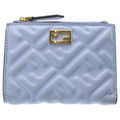 Fendi FF Logo Nappa Leather Wallet Bifold Blue