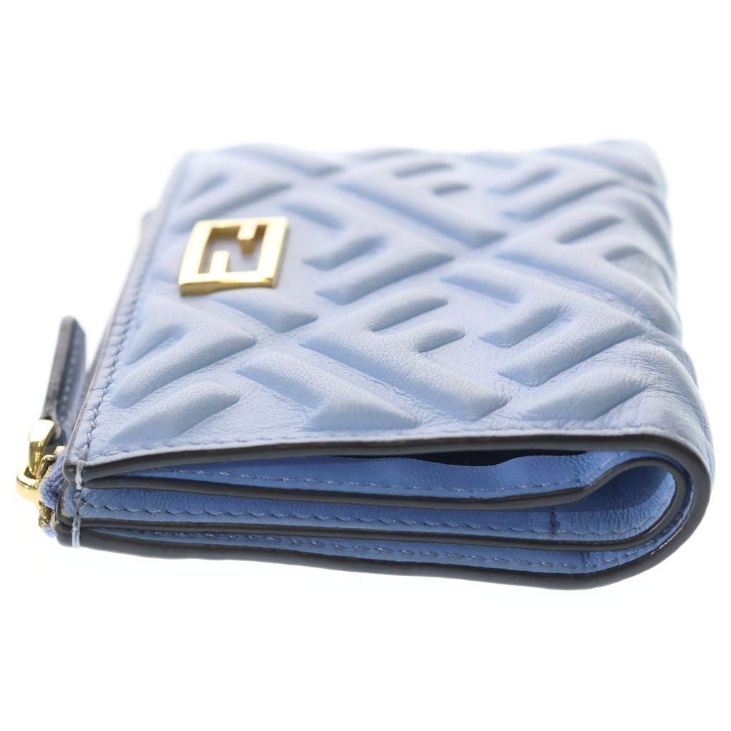Fendi FF Logo Nappa Leather Wallet Bifold Blue — view 3