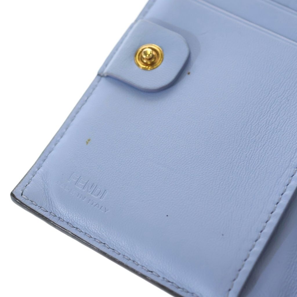 Fendi FF Logo Nappa Leather Wallet Bifold Blue — view 5
