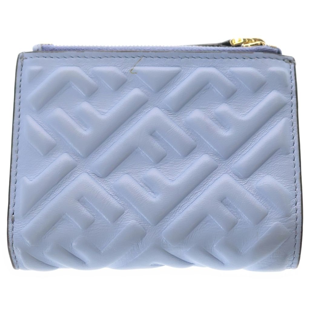 Fendi FF Logo Nappa Leather Wallet Bifold Blue — view 2