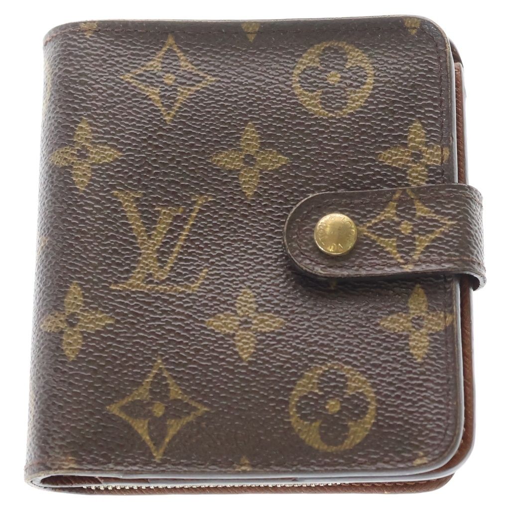 Louis Vuitton Monogram Canvas Compact Zip Wallet Bifold Brown
