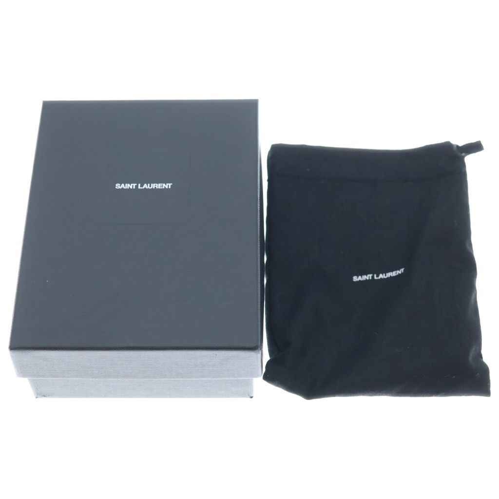 Saint Laurent Paris Origami Tiny Wallet Trifold Coin Case Brown Beige Leather — view 6
