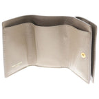 Saint Laurent Paris Origami Tiny Wallet Trifold Coin Case Brown Beige Leather — view 4