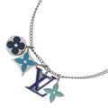 Louis Vuitton Pendant LV Instinct Monogram Chain Necklace Silver
