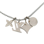 Louis Vuitton Pendant LV Instinct Monogram Chain Necklace Silver — view 5