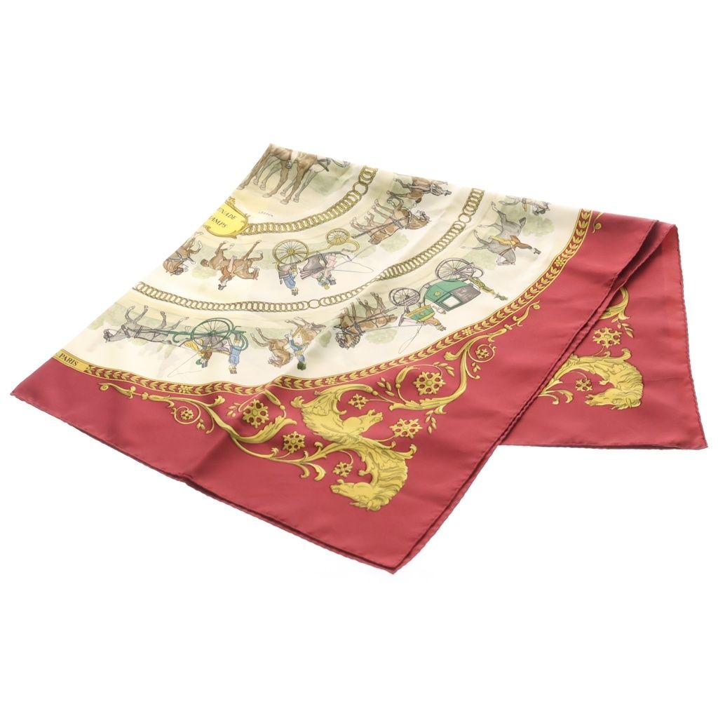 Hermes Carre 90 la Promenade de Longchamps Walk to Long Chien Silk Scarf