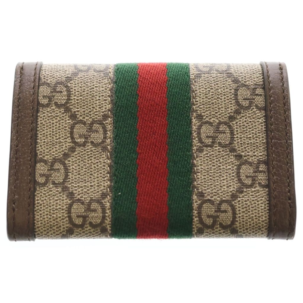 Gucci Ophidia GG Supreme Sherry Leather Card Case Business Holder Bicolor Brown — view 2