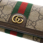Gucci Ophidia GG Supreme Sherry Leather Card Case Business Holder Bicolor Brown — view 6