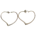Tiffany & Co Open Heart Hoop Earrings Silver