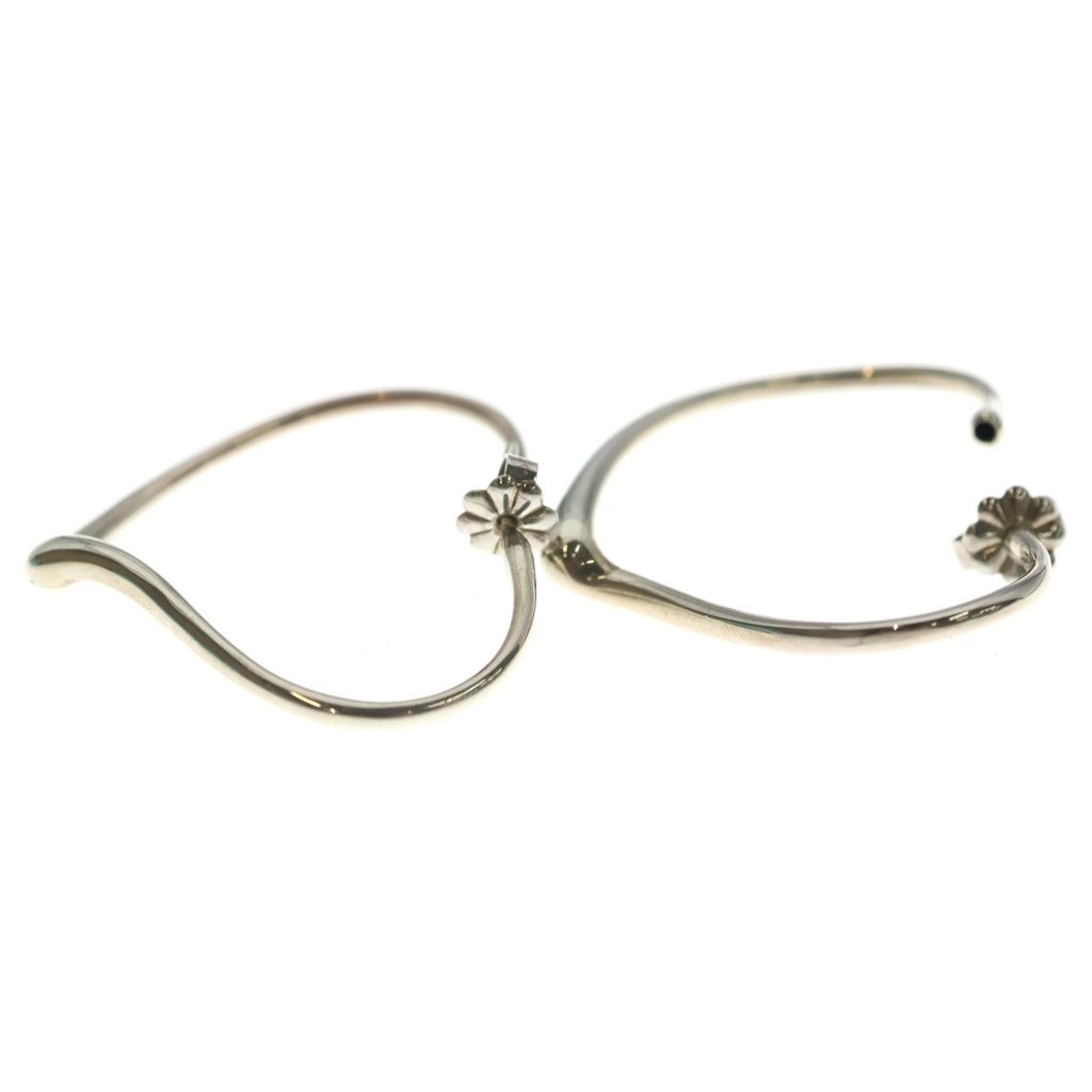 Tiffany & Co Open Heart Hoop Earrings Silver — view 3