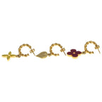 Louis Vuitton Boucle D'reil Sweet Monogram Set Earrings Gold Red Yellow — view 3