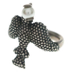 Gucci Eagle Pearl Ring Silver