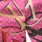 Louis Vuitton Bandeau Planet Silk Scarf Pink Khaki — view 2
