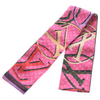 Louis Vuitton Bandeau Planet Silk Scarf Pink Khaki
