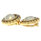 Chanel Vintage Faux Pearl Earrings Gold White — view 4