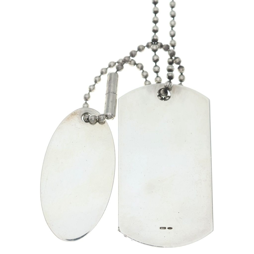 Gucci Dog Tag Ball Chain ID Necklace Silver — view 3