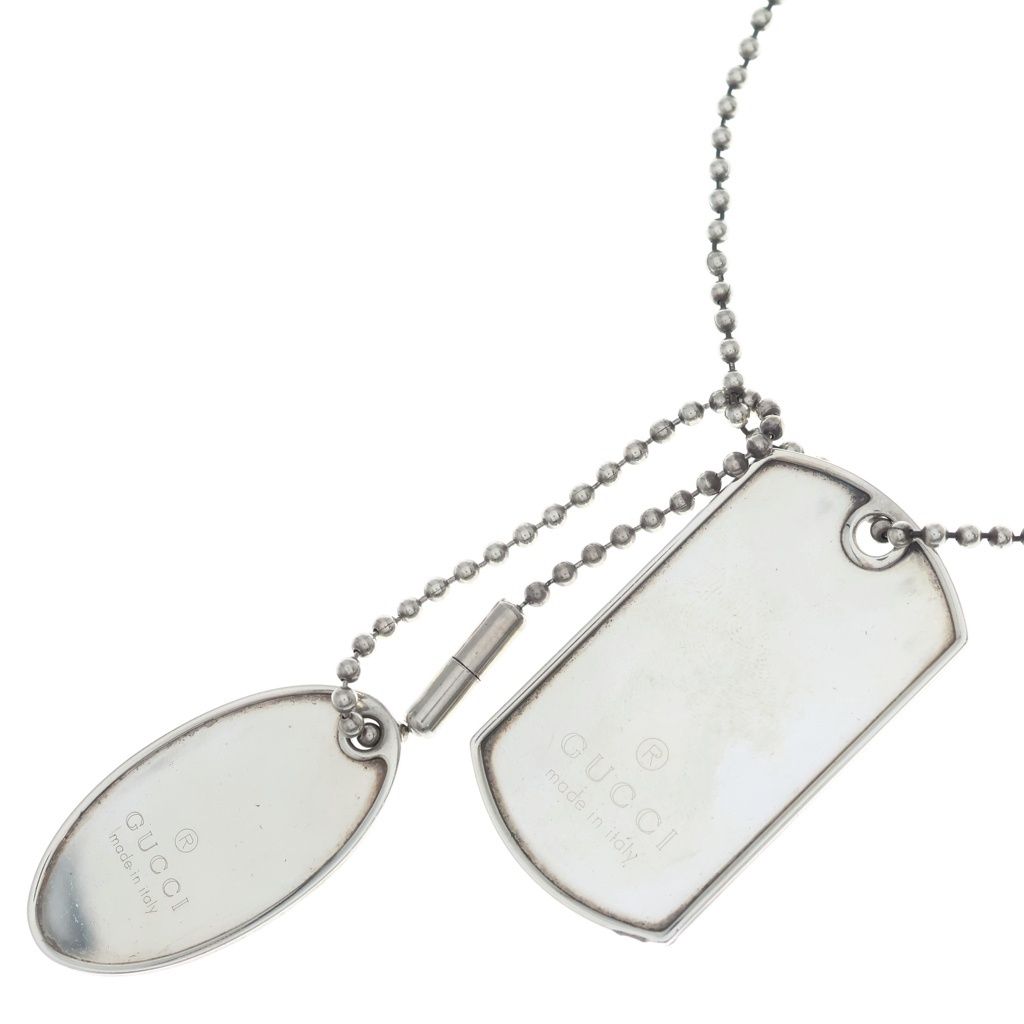 Gucci Dog Tag Ball Chain ID Necklace Silver