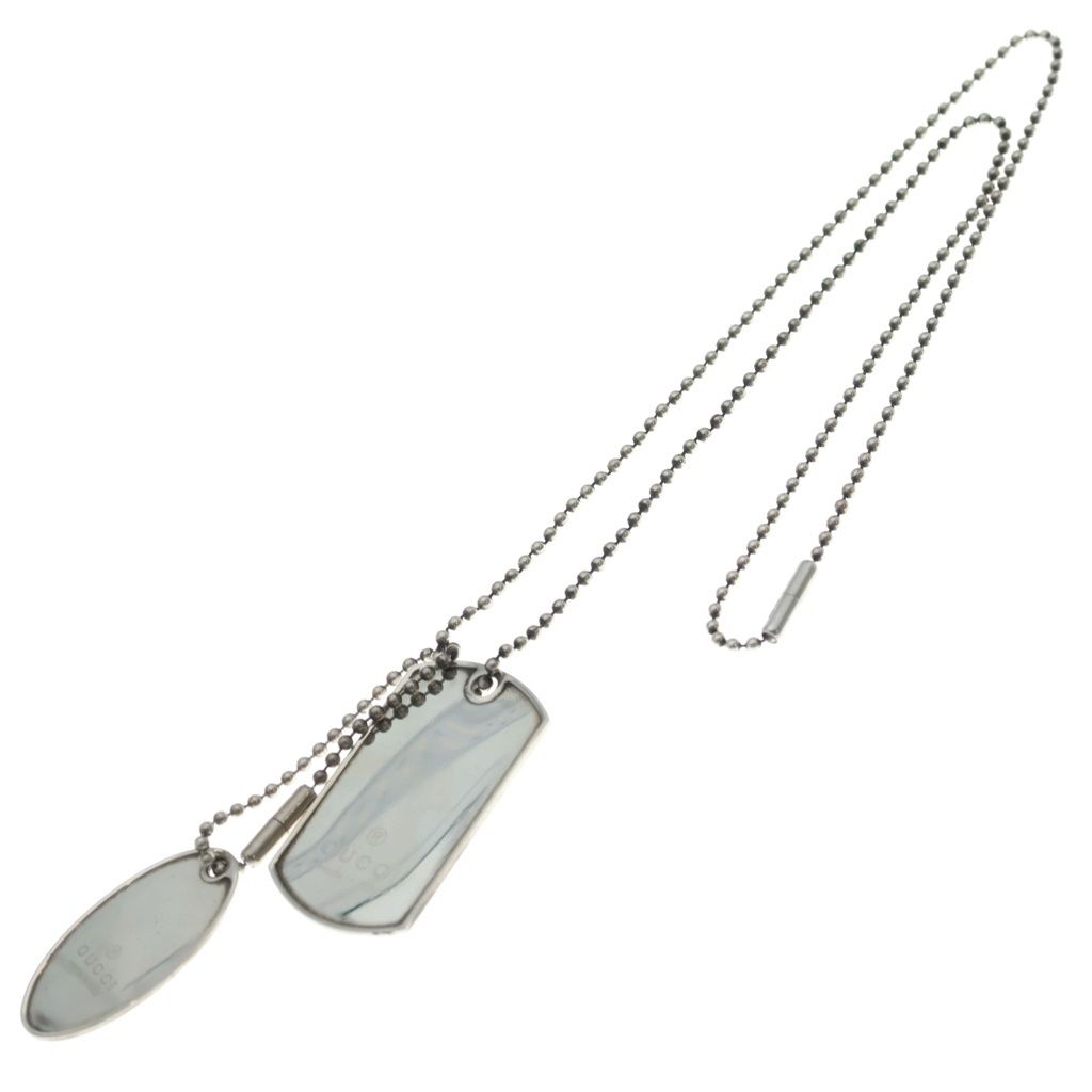 Gucci Dog Tag Ball Chain ID Necklace Silver — view 2