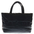 Saint Laurent Paris Wide Puffer Nappa Leather Logo Tote Black