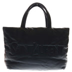 Saint Laurent Paris Wide Puffer Nappa Leather Logo Tote Black