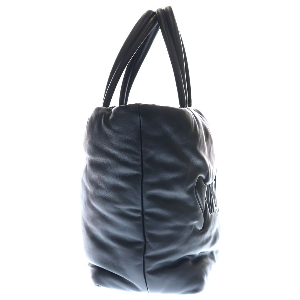 Saint Laurent Paris Wide Puffer Nappa Leather Logo Tote Black — view 3