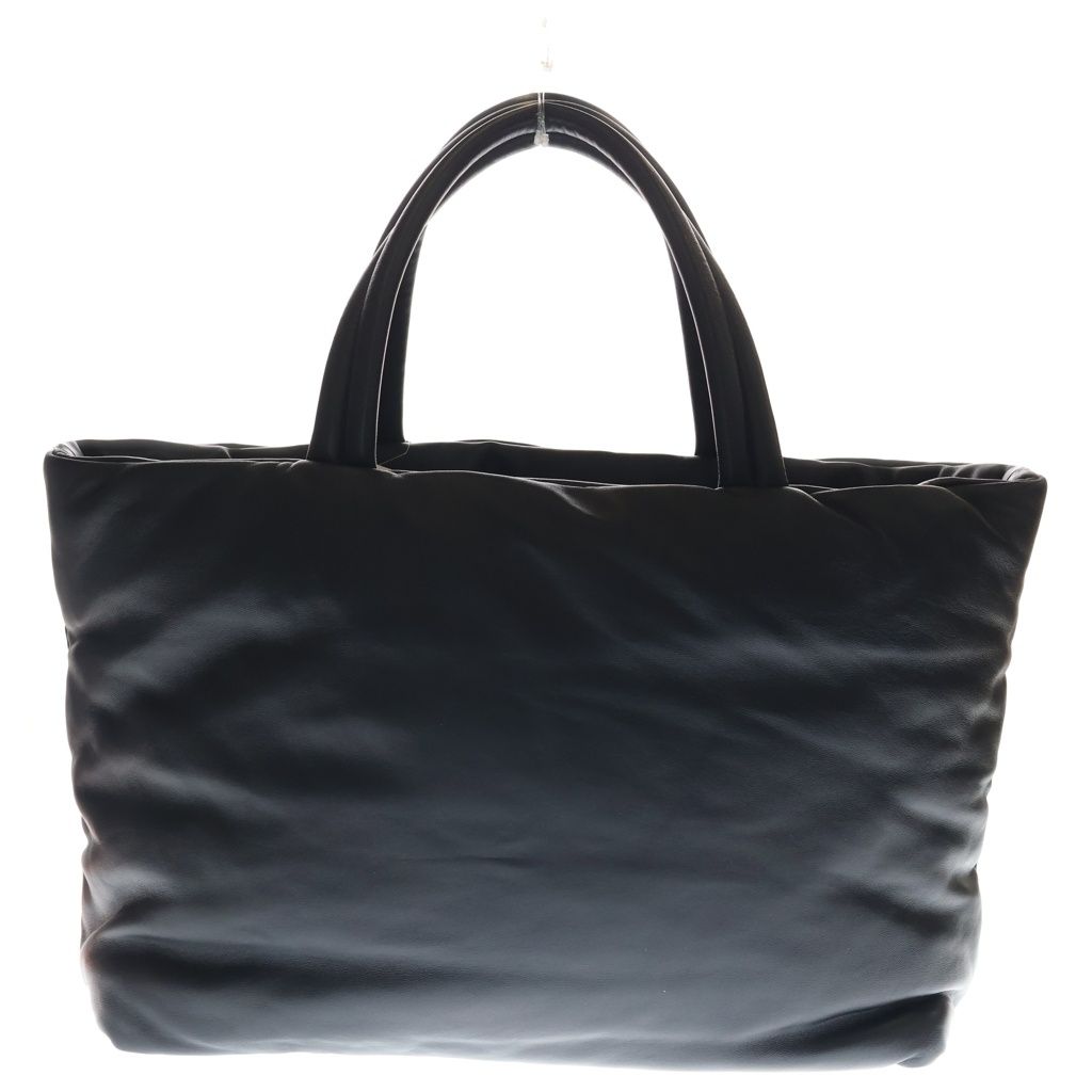 Saint Laurent Paris Wide Puffer Nappa Leather Logo Tote Black — view 2