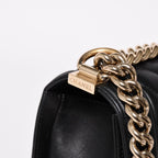 Chanel Boy Chain Shoulder Bag V-shaped Stitch Chevron CC Logo Lambskin Black — view 5
