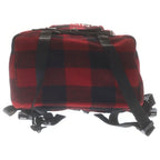 Celine Logo Embroidery Plaid Wool Backpack Red Black — view 4