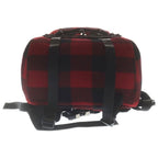 Celine Logo Embroidery Plaid Wool Backpack Red Black — view 4