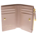 Dior Heart Cannage Lambskin Leather Rhinestone Compact Wallet Bifold Pink — view 4