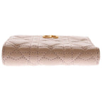 Dior Heart Cannage Lambskin Leather Rhinestone Compact Wallet Bifold Pink — view 5