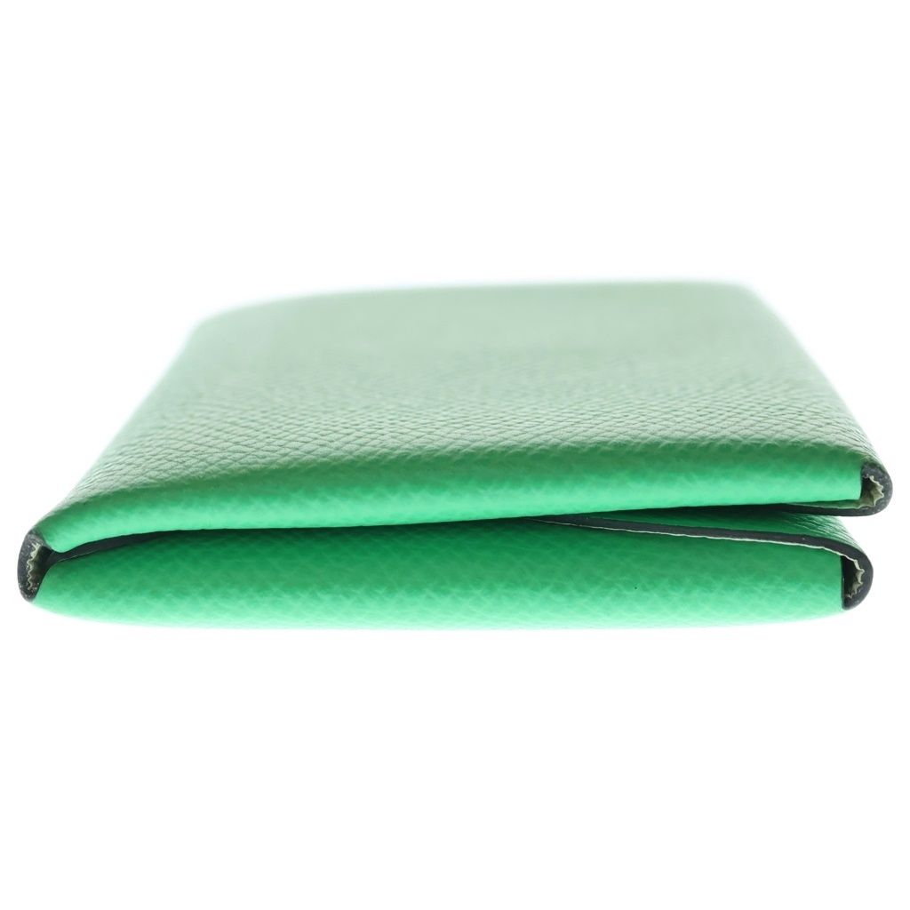Hermes Calvi Duo Epsom Silver Card Case Business Holder Coin Vert Vertigo Jaune — view 3