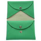 Hermes Calvi Duo Epsom Silver Card Case Business Holder Coin Vert Vertigo Jaune — view 4