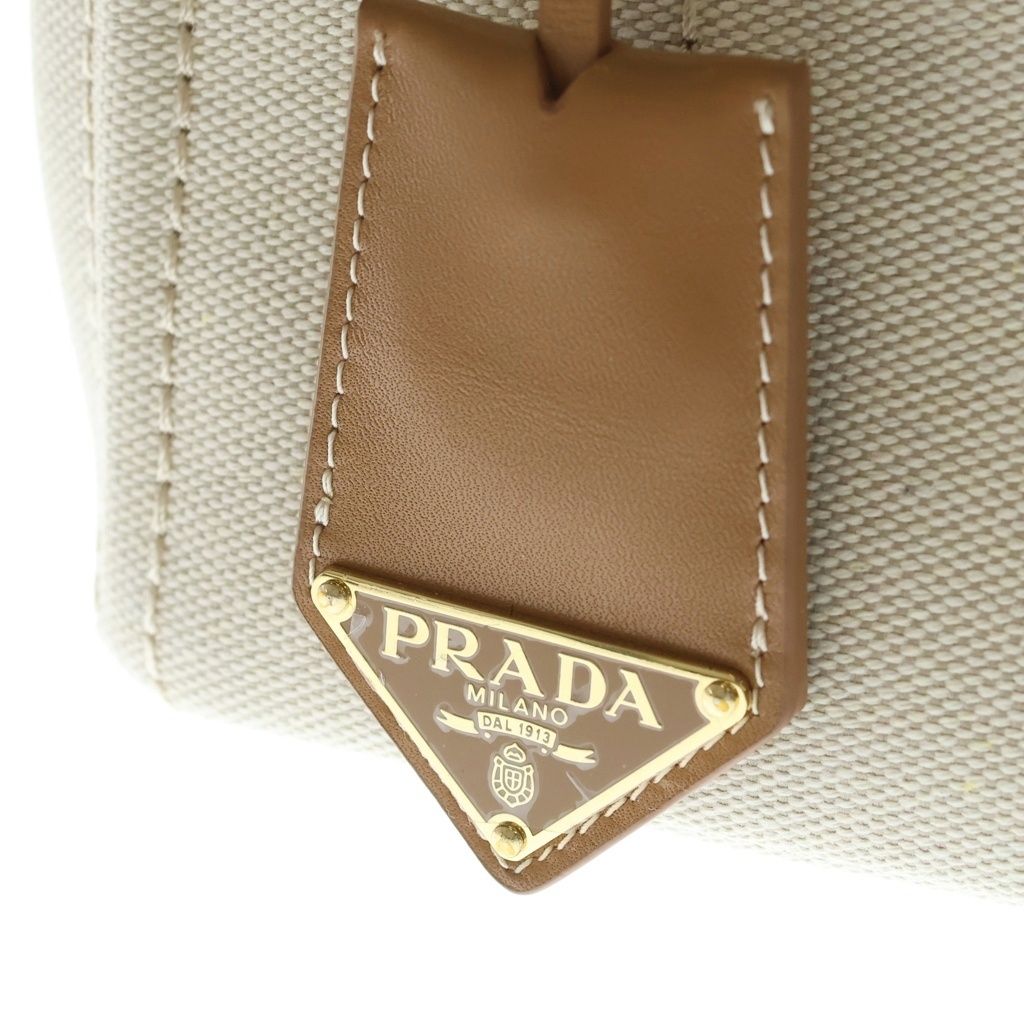 Prada Jardinier Linen Blend Mini 2-Way Shoulder Bag Natural — view 6