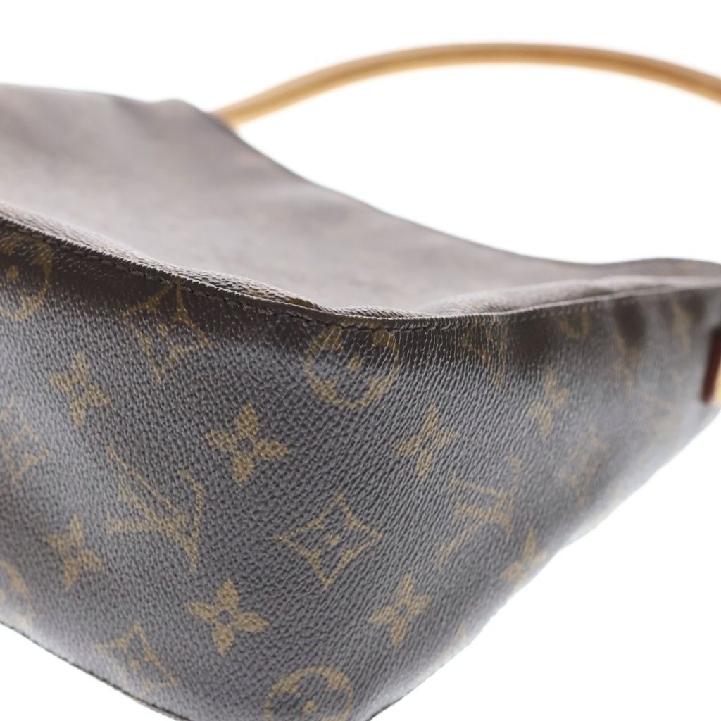 Louis Vuitton Monogram Looping Shoulder Bag Brown Leather Gold — view 5