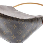 Louis Vuitton Monogram Looping Shoulder Bag Brown Leather Gold — view 5