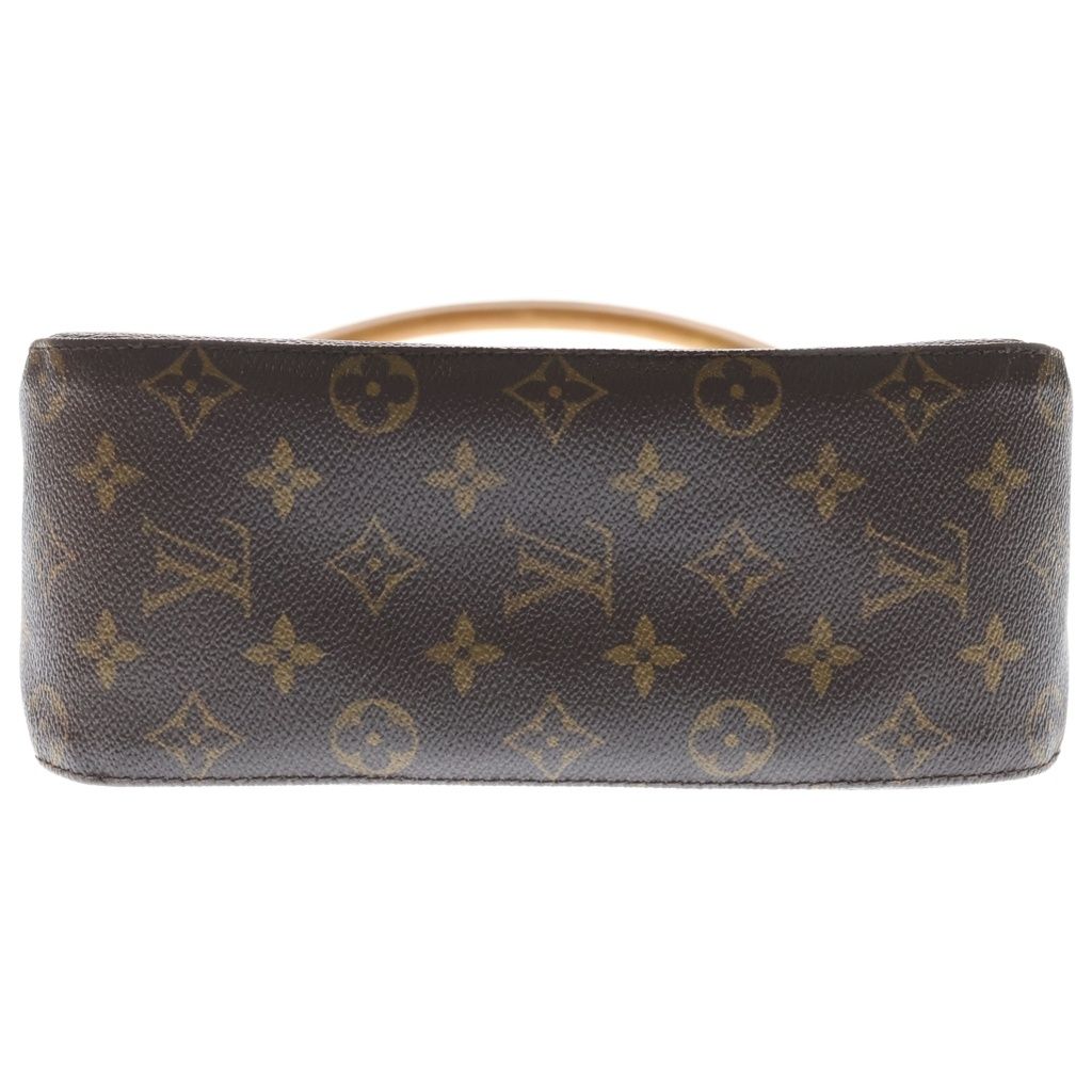 Louis Vuitton Monogram Looping Shoulder Bag Brown Leather Gold — view 4