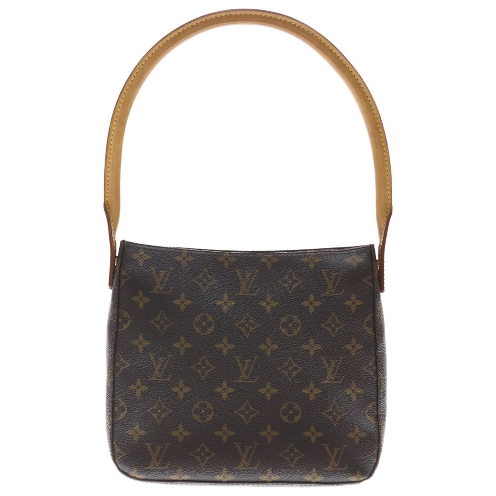 Louis Vuitton Monogram Looping Shoulder Bag Brown Leather Gold