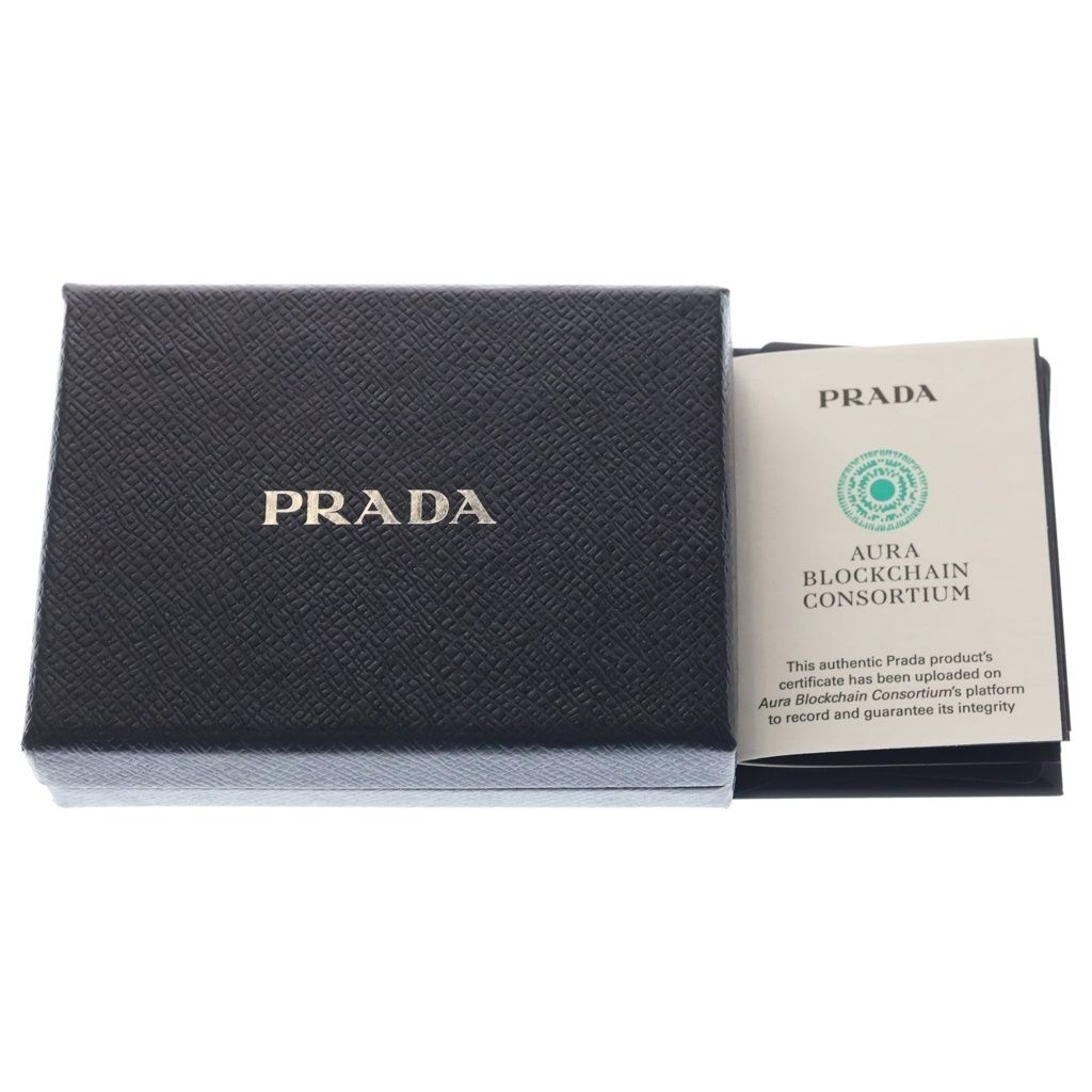 Prada Saffiano Leather Card Case Business Holder Black — view 6