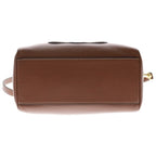 Celine Cuir Triomphe Small Boston Shoulder Bag Mini Brown Tan Leather Gold — view 4