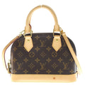 Louis Vuitton Monogram Alma BB 2-Way Shoulder Bag Brown Leather Gold