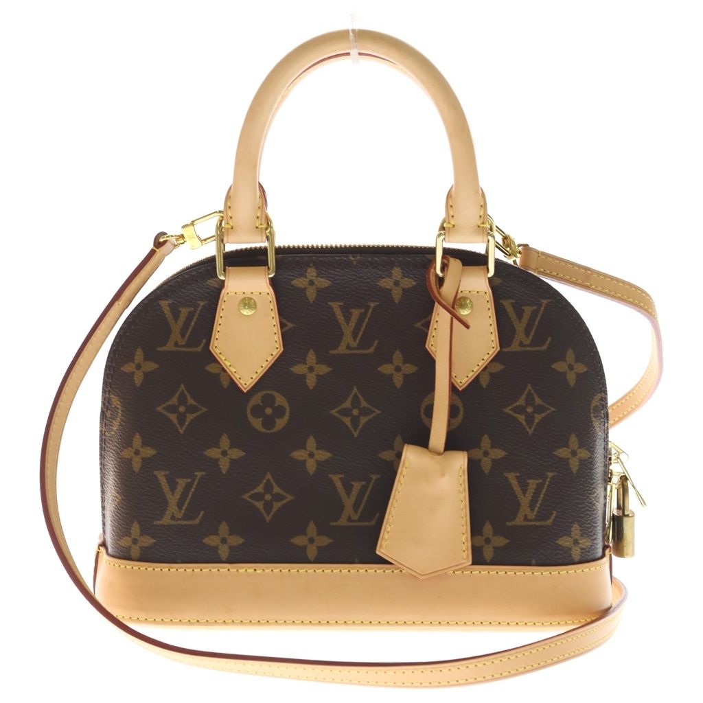 Louis Vuitton Monogram Alma BB 2-Way Shoulder Bag Brown Leather Gold — view 2