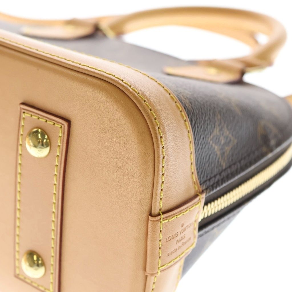 Louis Vuitton Monogram Alma BB 2-Way Shoulder Bag Brown Leather Gold — view 5