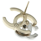 Chanel CC Logo Earrings Rhinestone Silver Gold — view 5