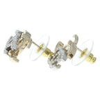Chanel CC Logo Earrings Rhinestone Silver Gold — view 4