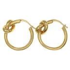 Celine Knot Small Hoop Earrings Gold Plated — view 4
